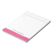 Silver Confetti Pink Ombre Watercolor ノートパッド (回転)