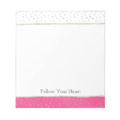 Silver Confetti Pink Ombre Watercolor ノートパッド (正面)