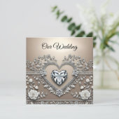 Silver & Cream Elegance: Diamond Heart Wedding Inv (スタンド正面)