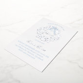 silver crest baby boy Baptism 箔招待状 (回転した状態)