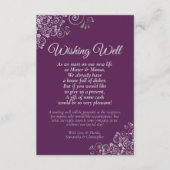 Silver Curls Plum Purple Wedding Wishing Well Poem エンクロージャーカード (正面)