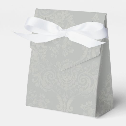 Silver Damask Wedding Favor Boxes フェイバーボックス (正面サイド)