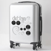 Silver Debian Linuxロゴシール シール (スーツケース)