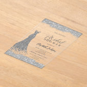 Silver Diamond Dress Sparkle Frame  アクリル招待状 (レイダウン)