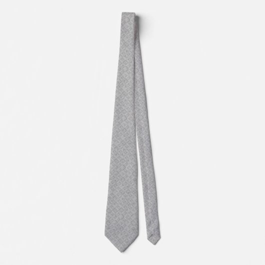 Silver Diamond Geometric Pattern ネクタイ (正面)