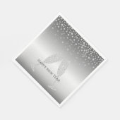 Silver Diamond Sparkle Champagne Glass New Year's スタンダードランチョンナプキン (角)