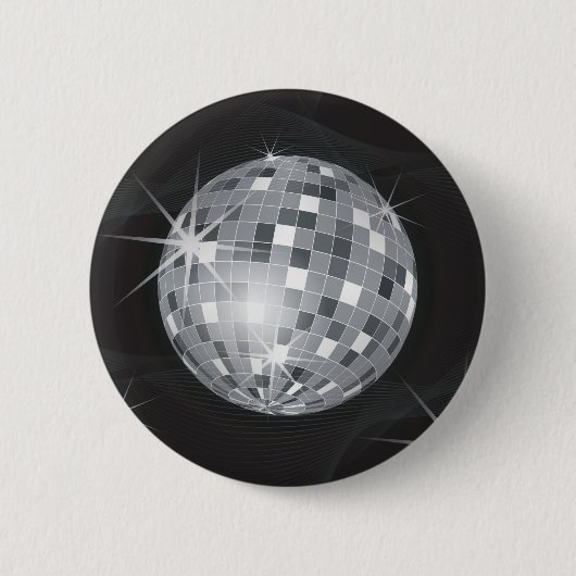 silver disco ball 缶バッジ (正面)