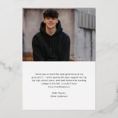Silver Divide | 卒業記念の感謝の写真 箔招待状 (裏面)