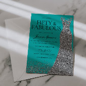 Silver Dress Elegance 50 & Fabulous! 50th Birthday 招待状