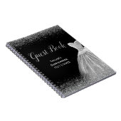 Silver Dress Faux Glitter Quinceanera  guest Book ノートブック (右側)