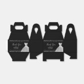 Silver Dress Faux Glitter Sweet 16 フェイバーボックス (折り畳みなし)