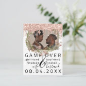 Silver DripsFunny日付を保存する白い写真 ポストカード (スタンド正面)