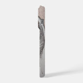 Silver Dual Cats ✨ Symmetrical Faces Elegant Moder iPhoneケース (左側面)