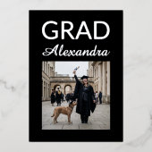 Silver DVM Veterinary Medicine Graduation Party 箔招待状 (正面)