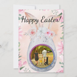 Silver Easter Egg with photo 招待状