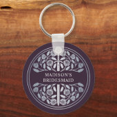 Silver Eggplant Bridesmaid Royal Wedding Gift キーホルダー (正面)