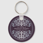 Silver Eggplant Bridesmaid Royal Wedding Gift キーホルダー (裏面)