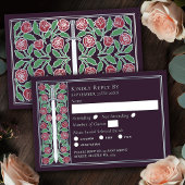 Silver Eggplant Medieval Floral Sword Wedding RSVP