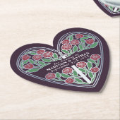 Silver Eggplant Royal Medieval Sword Wedding ペーパーコースター (アングル)