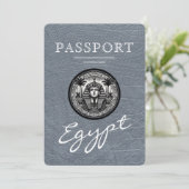 Silver Egypt Passport Wedding Invitation 招待状 (スタンド正面)