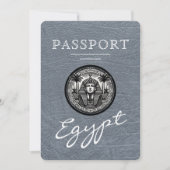 Silver Egypt Passport Wedding Invitation 招待状 (正面)