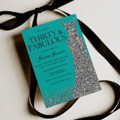 Silver Elegance 30 & Fabulous! 30th Birthday 招待状