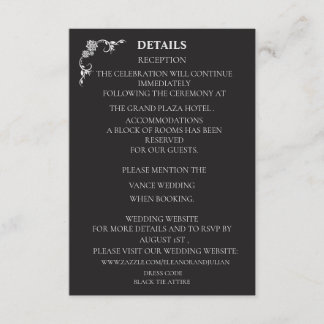 Silver Elegance Collection Wedding Details Card エンクロージャーカード