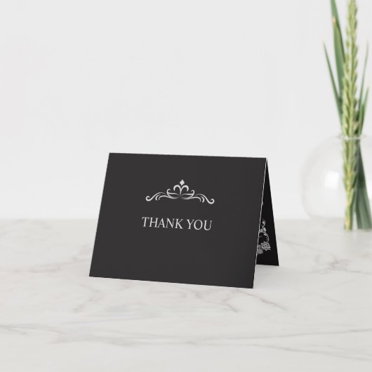 Silver Elegance Collection Wedding Folded  サンキューカード (正面)