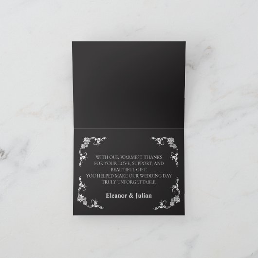 Silver Elegance Collection Wedding Folded サンキューカード (内部)