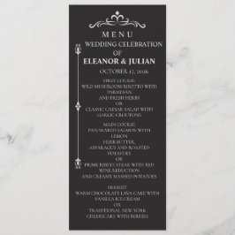 Silver Elegance Collection Wedding Menu Card メニュー
