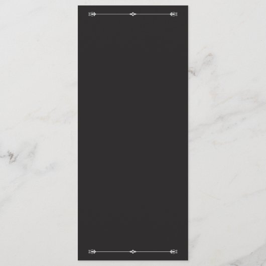 Silver Elegance Collection Wedding Menu Card メニュー (裏面)
