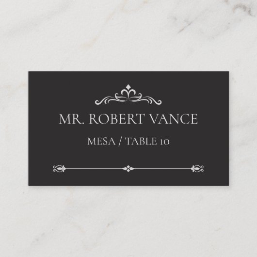 Silver Elegance Collection Wedding Place Card プレイスカード (正面)
