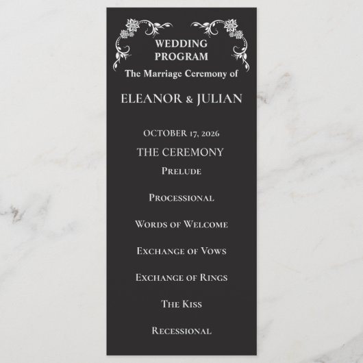 Silver Elegance Collection Wedding Program Rack プログラム (正面)
