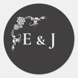 Silver Elegance Collection Wedding Round Sticker ラウンドシール