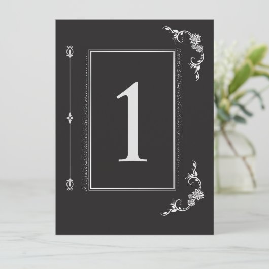 Silver Elegance Collection Wedding Table Number 招待状 (スタンド正面)