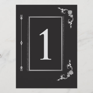 Silver Elegance Collection Wedding Table Number 招待状