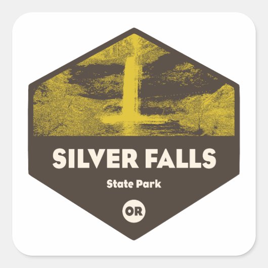 Silver Falls State Park Oregon スクエアシール (正面)