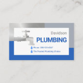 Silver Faucet Dripping Water Droplets 名刺 (正面)