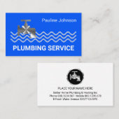 Silver Faucet On Bright Blue Wave 名刺 (正面/裏面)