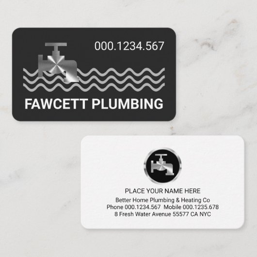 Silver Faucet On Rising Water Waves 名刺 (正面/裏面)