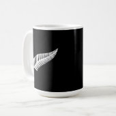Silver fern flag (NZ) コーヒーマグカップ (正面左)