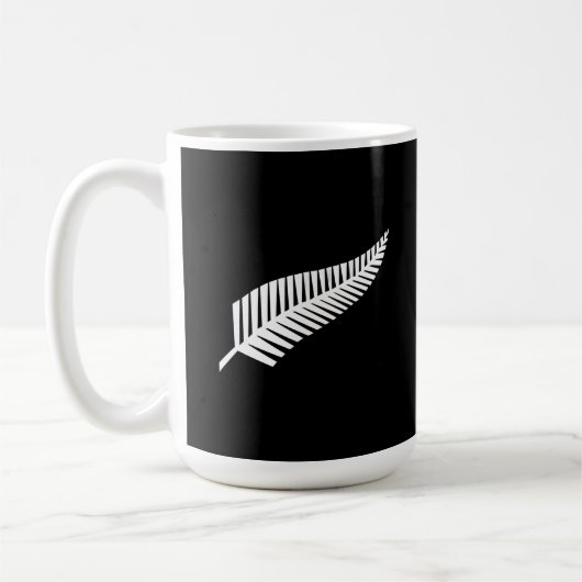 Silver fern flag (NZ) コーヒーマグカップ (左)