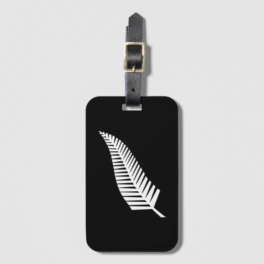 Silver fern flag (NZ) ラゲッジタグ (正面縦)