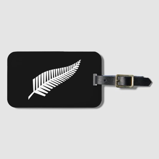 Silver fern flag (NZ) ラゲッジタグ (正面横)