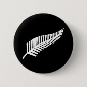 Silver fern flag (NZ) 缶バッジ (正面)