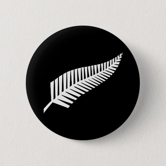 Silver fern flag (NZ) 缶バッジ (正面)