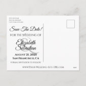 Silver Filigree He Stole My Heart Save Date カード (裏面)