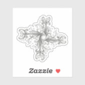 Silver Filigree Pearl Quatrefoil シール (シート)