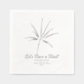 Silver Fireworks New Year's Eve Party 箔ナプキン (正面)