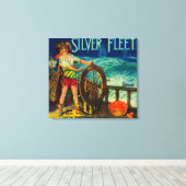 Silver Fleet Orange LabelMentone(カリフォルニア州) キャンバスプリント (インサイチュ (ウッドフロア))